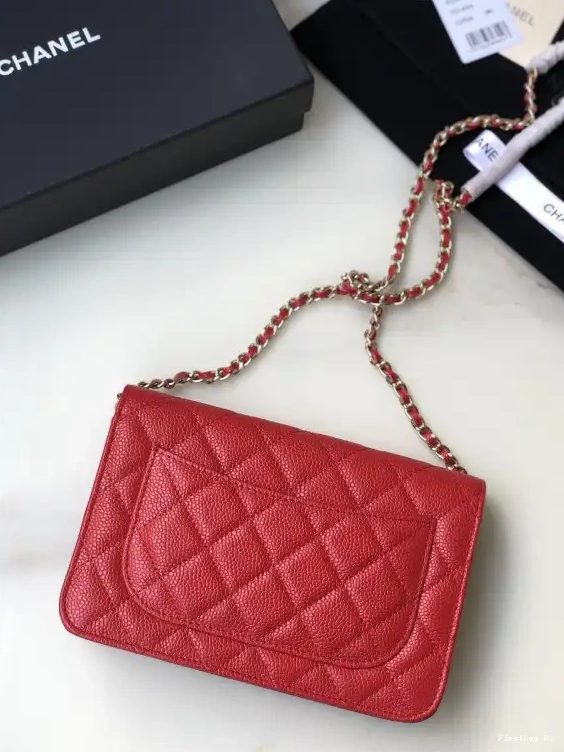 Firstbag Ru GOLD CHAIN WALLET CHANEL HARDWARE WITH CAVIAR 0609